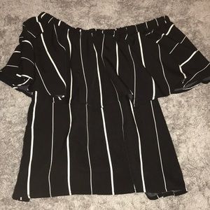 Off the shoulder striped top (LA Hearts)